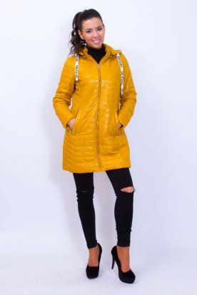 NATURE divatos női átmeneti hosszított steppelt kabát