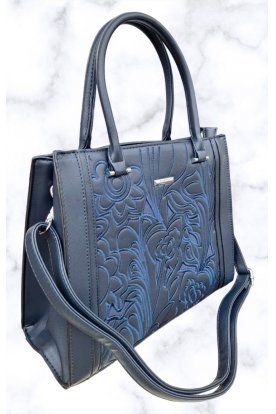 SILVIA ROSA Divatos elegáns elején hímzett mintás merev falú női kézi táska kettő tartóval